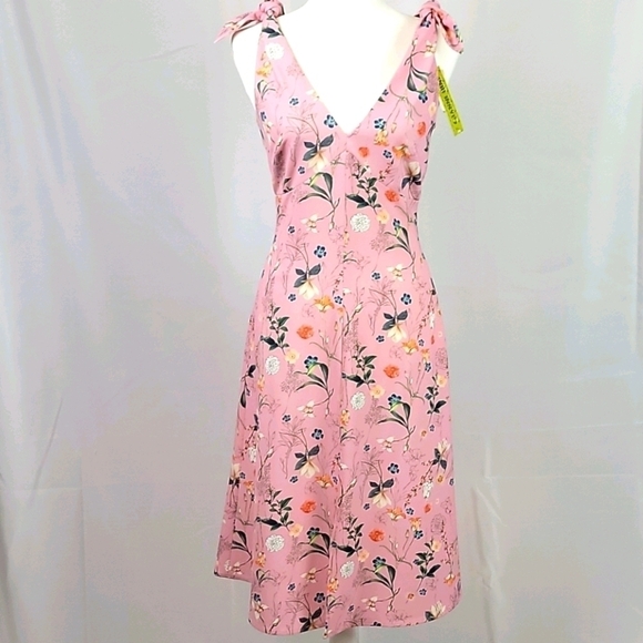 Gianni Bini floral Shoulder Bow Tie dress Pink 2 - Picture 3 of 12
